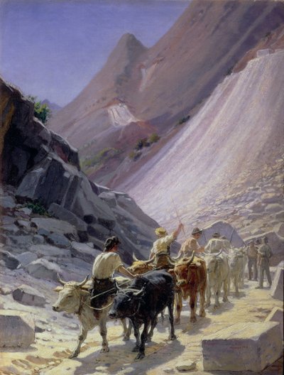 Marmortransport in Carrara, 1868 von Nikolai Nikolaevich Ge